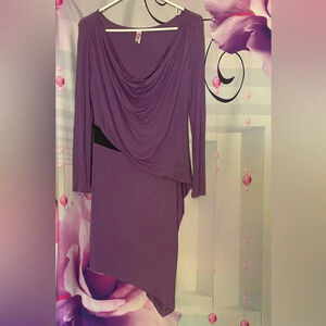 Women’s long sleeved special occasion dress purple with black size Medium